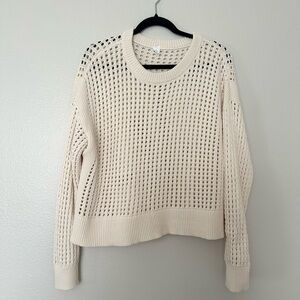 Cream Open Knit 100% Cotton Women's Old Navy Sweater Like New Size Medium